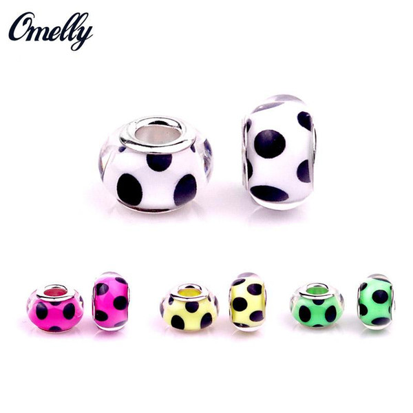 European Beads Cute Dot Glass Panora Jewelry Making Handmade Lampwork Panora Beads Charms DIY Bracelet Wholesale Cheap