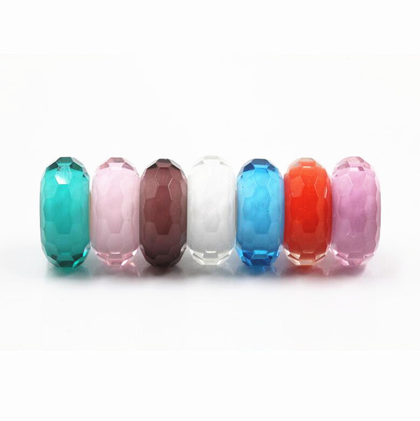 Wholesale Faceted Murado Glass Beads with Big Hole Fit for DIY Bracelet