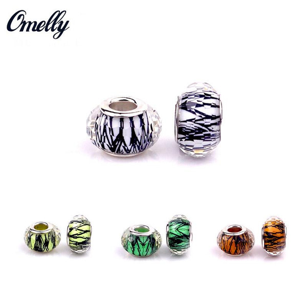 Vintage European Beads Silver Filled Glass Pandora Jewelry Making Handmade Lampwork Pandora Beads Charms DIY Bracelet Wholesale Cheap