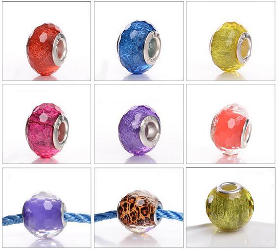 Low - price DIY hand resins large conk beads imitation glass bead accessories color bright powder14mm