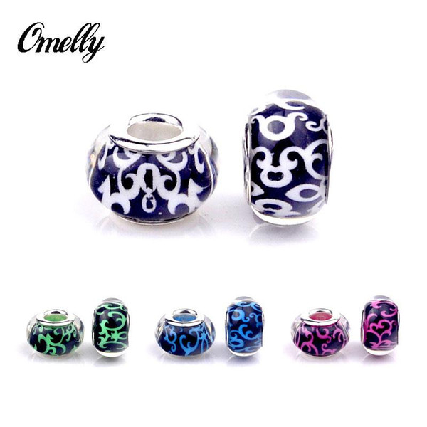 Charms Beads for Pandora Jewelry Making Handmade Lampwork Pandora Beads Charms DIY Bracelet Wholesale in Bulk Low Price 9 Colours