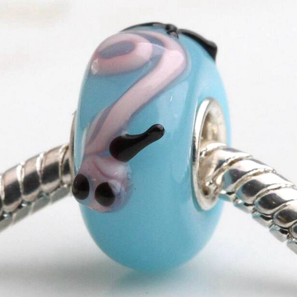 20pcs / Lot Fashion High Quality Animal Lampwork Glass Single Core Beads Fit European Bracelet Authentic Luxury DIY Jewelry Gift GSB313