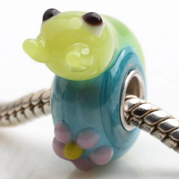 20pcs / Lot Fashion High Quality Animal Lampwork Glass Single Core Beads Fit European Bracelet Authentic Luxury DIY Jewelry Gift GSB245