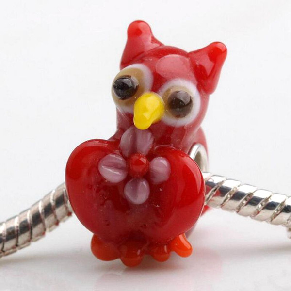 20pcs / Lot Fashion High Quality Animal Lampwork Glass Single Core Beads Fit European Bracelet Authentic Luxury DIY Jewelry Gift GSB51