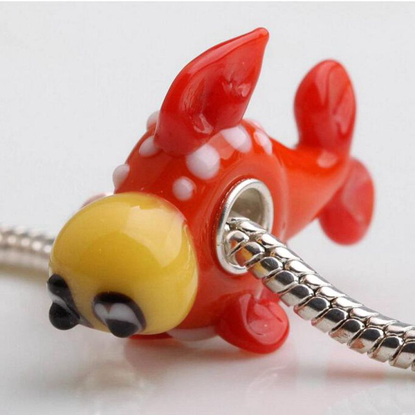 20pcs / Lot Fashion High Quality Animal Lampwork Glass Single Core Beads Fit European Bracelet Authentic Luxury DIY Jewelry Gift GSB184