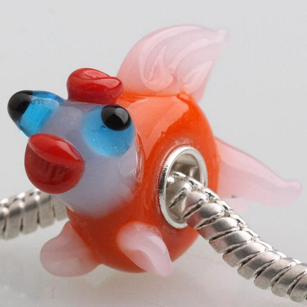 20pcs / Lot Fashion High Quality Animal Lampwork Glass Single Core Beads Fit European Bracelet Authentic Luxury DIY Jewelry Gift GSB351