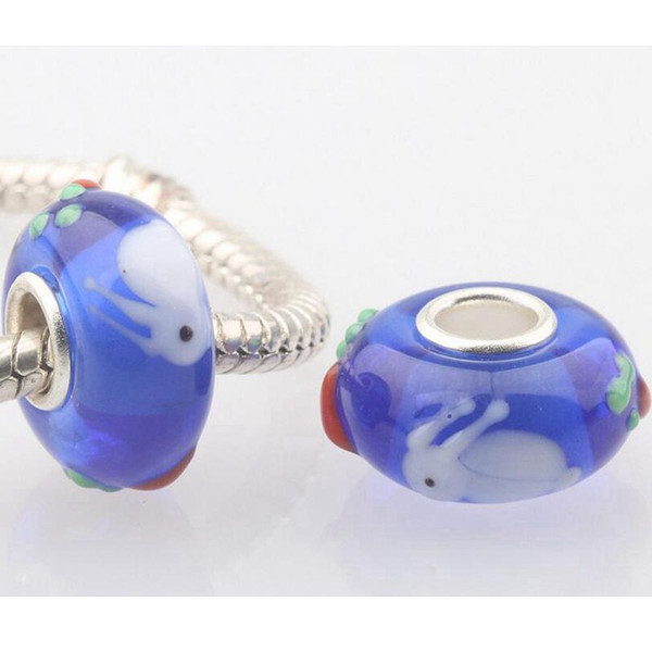 20pcs / Lot Fashion High Quality Animal Lampwork Glass Single Core Beads Fit European Bracelet Authentic Luxury DIY Jewelry Gift GSB330