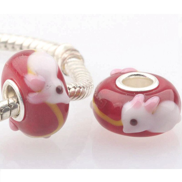 20pcs / Lot Fashion High Quality Animal Lampwork Glass Single Core Beads Fit European Bracelet Authentic Luxury DIY Jewelry Gift GSB326