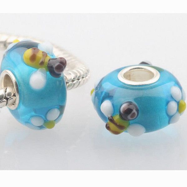 20pcs / Lot Fashion High Quality Animal Lampwork Glass Single Core Beads Fit European Bracelet Authentic Luxury DIY Jewelry Gift GSB320