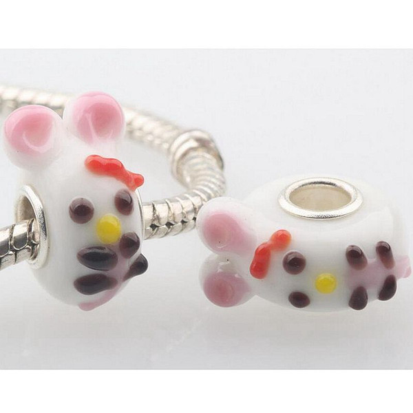 20pcs / Lot Fashion High Quality Animal Lampwork Glass Single Core Beads Fit European Bracelet Authentic Luxury DIY Jewelry Gift GSB337