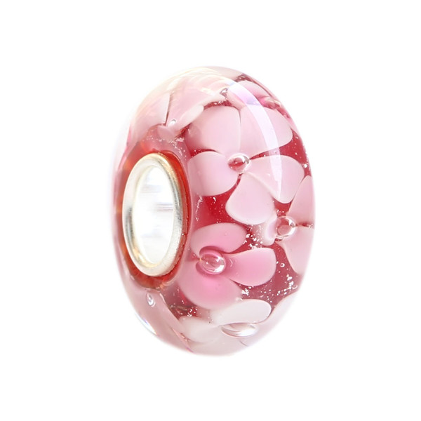 New Fashion Loose Murano Glass Bead Garden Flower For 3mm Thick European Bracelet