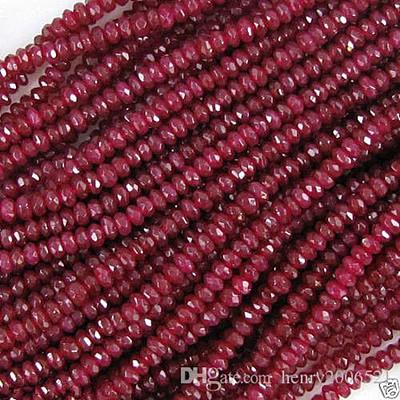 latest technology 5 strands Natural 2x4mm Beautiful faceted red ruby jade rondelle DIY Loose beads 15