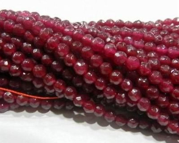 AAA+++ Natural 6mm Faceted Brazil Red Ruby Gemstones Loose Beads 15