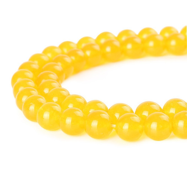 15inch 8mm 10mm Yellow Jade Loose Beads Round 8mm Crystal Energy Stone Beads for Bracelets Jewelry Making for Birthday Gift