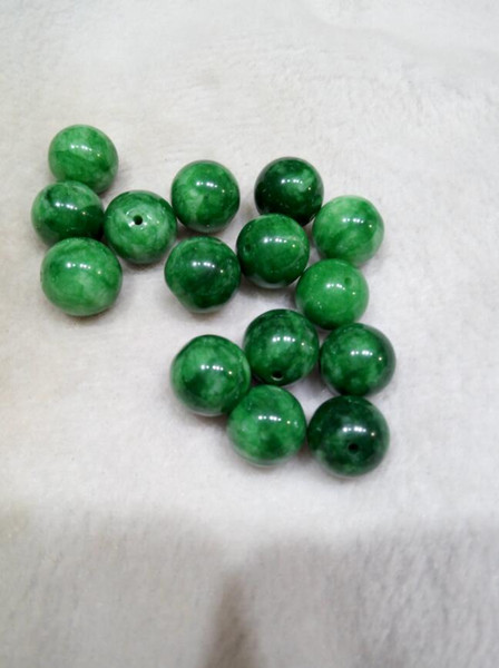 Chinese natural green jade bead diameter of 16 mm DIY free shipping D2