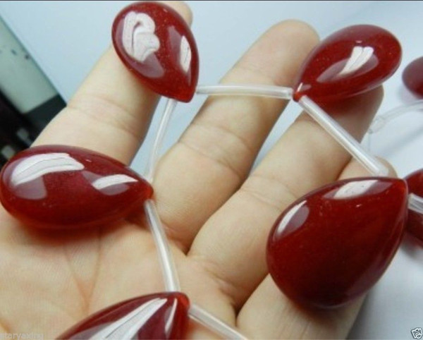 10pcs 18x25mm Drop red ruby Gemstone Loose Beads