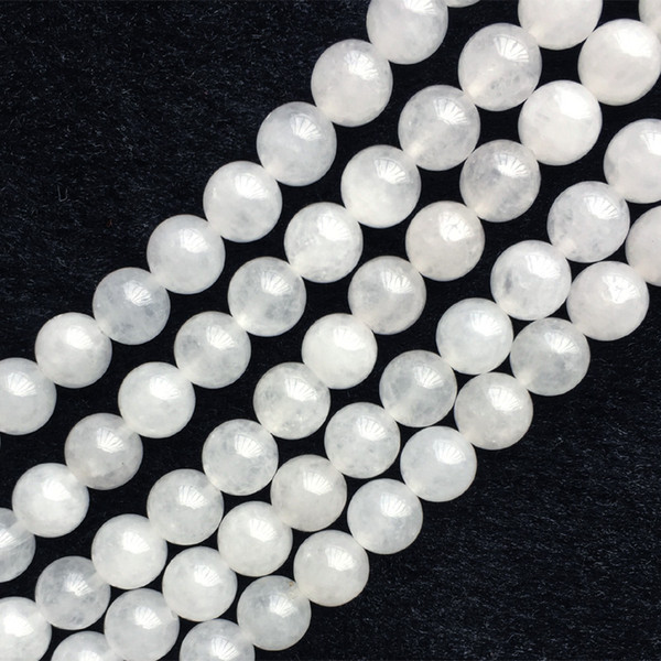 Discount Wholesale Natural Genuine White Jade Round Loose Stone Beads 3-18mm Fit Jewelry DIY Necklaces or Bracelets 15.5