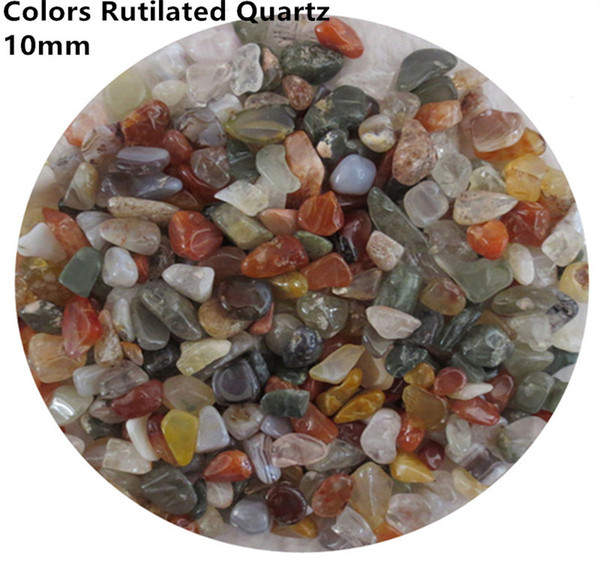 C16 200g 10mm Natural Colors Gods Rutilated Hair Crystals Quartz Stone Chips Gemstone