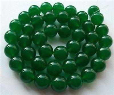 4MM 6MM 8MM 10MM 12MM Natural Green Jade Emerald Round Gems Loose Beads 15