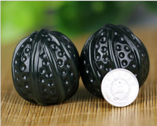 1Pair/lot Hetian jade qingyu handle a handball natural hetian jade handle a walnut handle play pieces of fitness ball exercise equipment