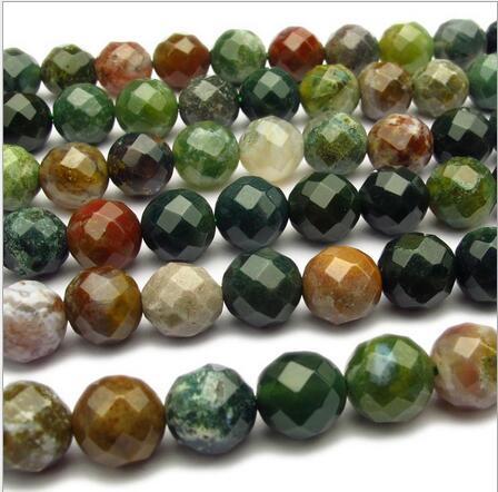 8mm Indian Agate Onyx Faceted Round Loose Bead 15inch