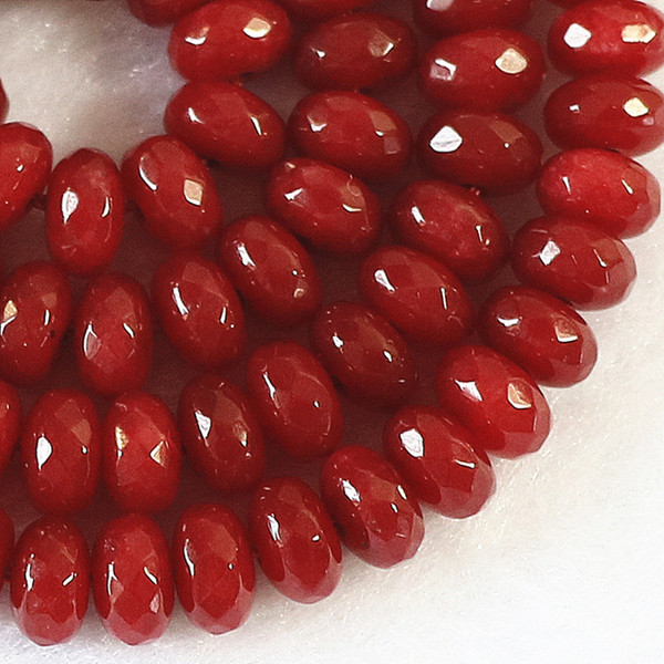 DIY semi-finished products 5x8mm Faceted Brazilian Ruby Gem Abacus Loose Bead 15 inches