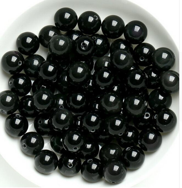 FREE SHIPPING + DIY 8-18mm natural crystal jewelry wholesale handmade Obsidian scattered beads Beaded Bracelet accessories