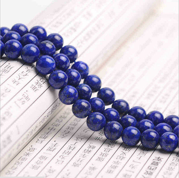 4/6/8/10/12MM Blue Color Round Space Stone Beads For Making Jewelry CharmBracelet Necklace perles pour la fabrication de bijoux