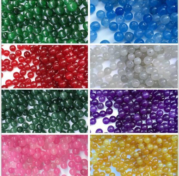 8MM 1000pcs/lot Natural Round Green Canada Jade Stone Gemstone Semi Precious Beads Loose Beads For Jewelry Making Strand