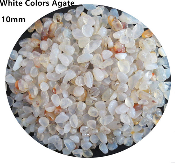 C37 200g 10mm White Colors Agate Crystal Quartz Tumbled Gemstone Natural Chips Stone Gravels