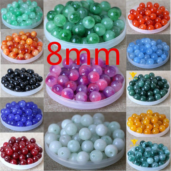 Manufacturer Direct Selling Natural Jade Loose Beads 8 mm Round Beads Hand Chain Diy Jewelry Accessories Jade Gifts Hot Sale