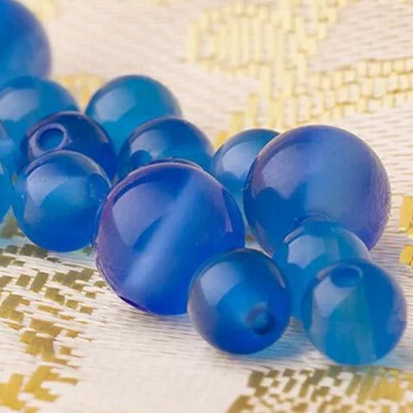 20pcs/Lot DIY handmade jewelry accessories semi-finished beads loose beads crystal blue chalcedony Jewelry Necklace Bracelet