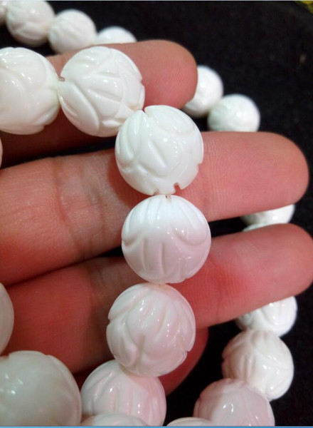 China Natural Jade Lotus Lotus Pearl about 14mm Free Shipping F2