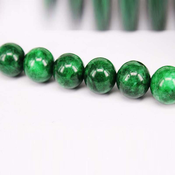 New 20pcs/Lot Round Green Jade Brads Loose Bead Fashion Jewelery DIY Necklace Bracelet Decoration Gifts Sweater necklace