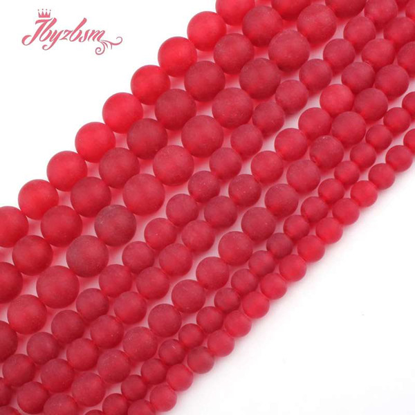 6,8,10mm Frost Matte Round Beads Ball Red Jades Stone Beads For DIY Necklace Bracelats Earring Jewelry Making 15