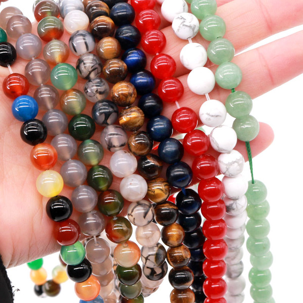 8MM Multicolor Women Decoration Beads Jewelry Chains Chinese Style Semi-Gemstone Beads Handmade (Large Stock/ Fast Shipping)