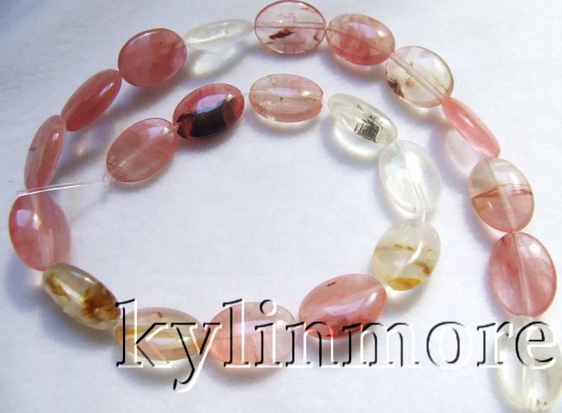 8SE09378a 13x18mm Red Quartz Oval Beads 15.5''