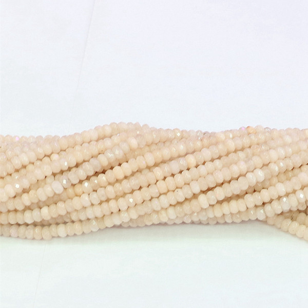 latest technology 5 strands Natural 2x4mm Beautiful faceted cream-colored stone rondelle DIY Loose beads 15