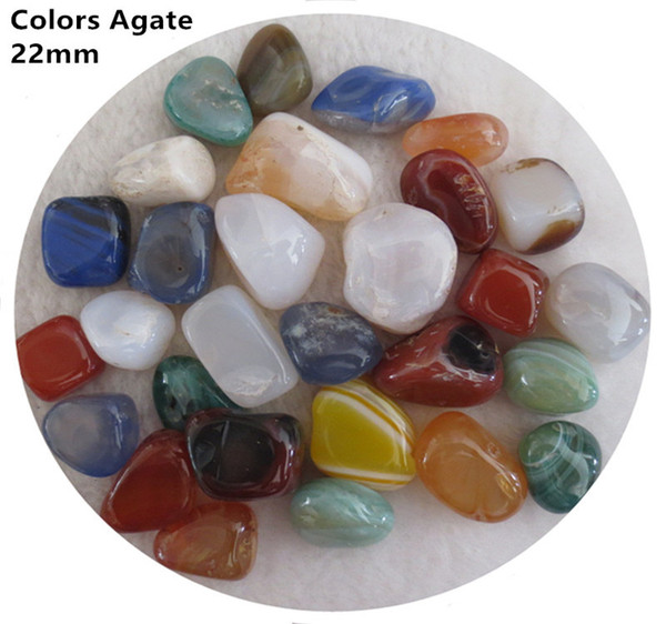 C52 200g 22mm Colors Colorful Agate Crystal Quartz Tumbled Gemstone Natural Chips Stone Gravels