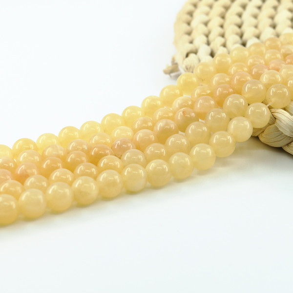 Nature Yellow Jade Beads Supplies Semiprecious Gemstone Beads for DIY Jewelry Making 4/6/8/10mm Full Strand 15 inch L0155#