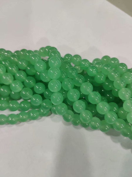 8mm Natural Light Green jade Round Gemstone Loose Beads 15