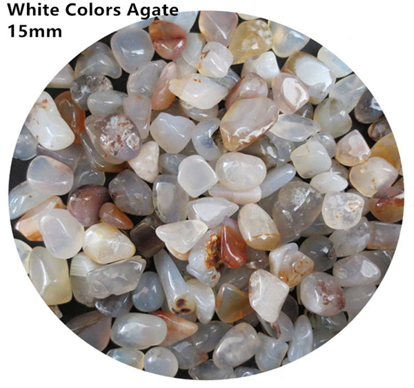 C37 200g 15mm White Colors Agate Crystal Quartz Tumbled Gemstone Natural Chips Stone Gravels Beads