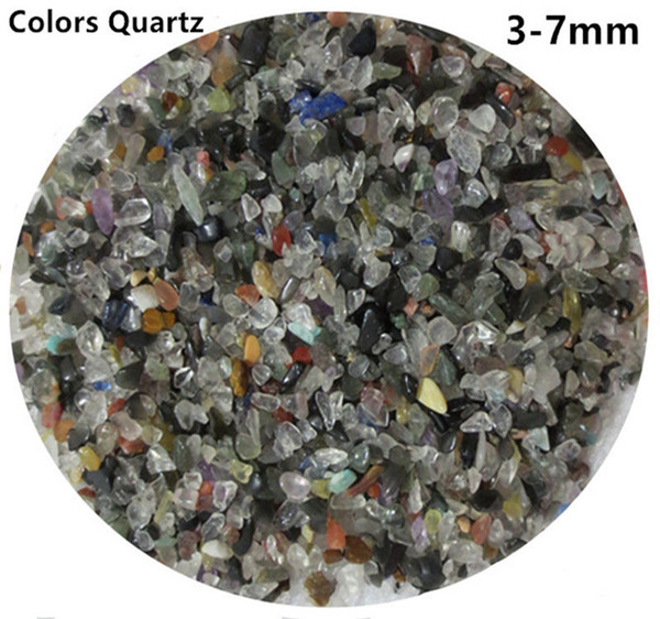 200g 2-3mm Colors Colorful Natural Quartz Crystals Stone Rock Chip Specimens Aquarium C02