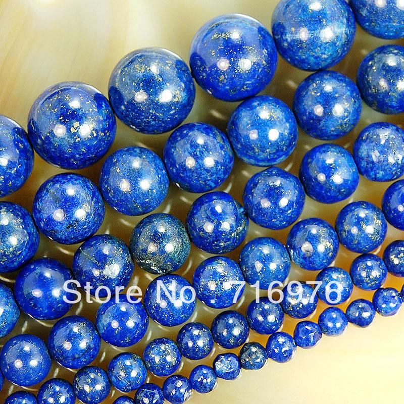 Free shipping 4mm 6mm 8mm 10mm 12mm 14mm Natural Lapis Lazuli Beads 15.5'' jewelry making,DIY