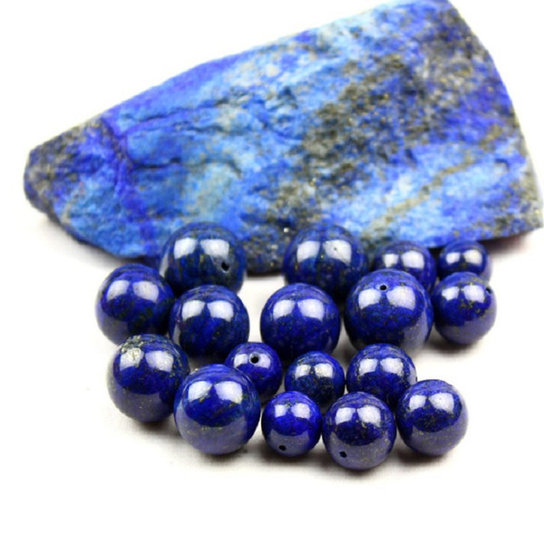 Lot 4mm/6mm/8mm/10mm/12mm/14mm Lapis Lazuli Blue Stone Round Spacered Beads for DIY Jewelry Making Accessories