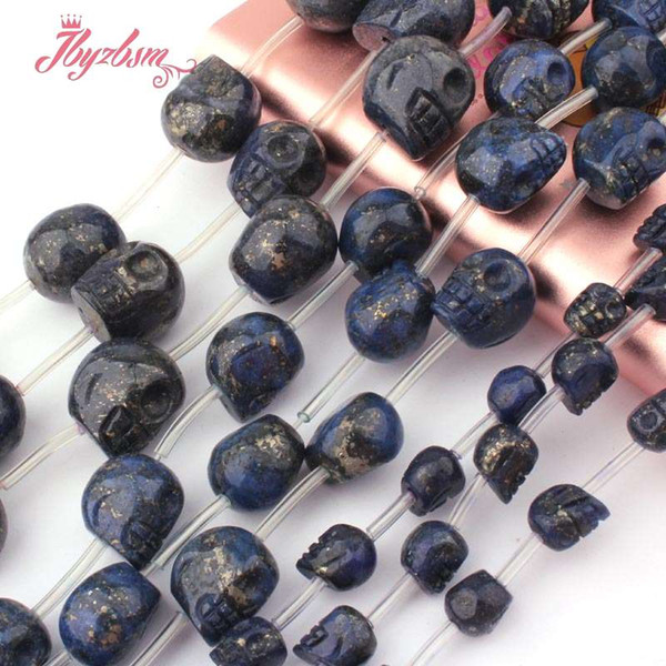 8,12x14,14x16mm Carve Skull Blue Lapis Lazuli Beads Natural Stone Beads For Necklace Bracelet Jewelry Making 15