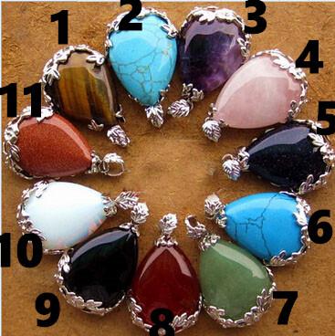 Free ShippingNatural crystal pendant inlaid pendant drop tears of angel pendant multicolor mixed batch