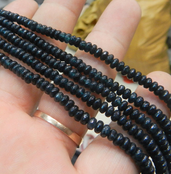 DIY semi-finished products excellent quality 5 strands 2x4 mm natural stone DARK Blue Sapphire+ loose spacers beads 15inc