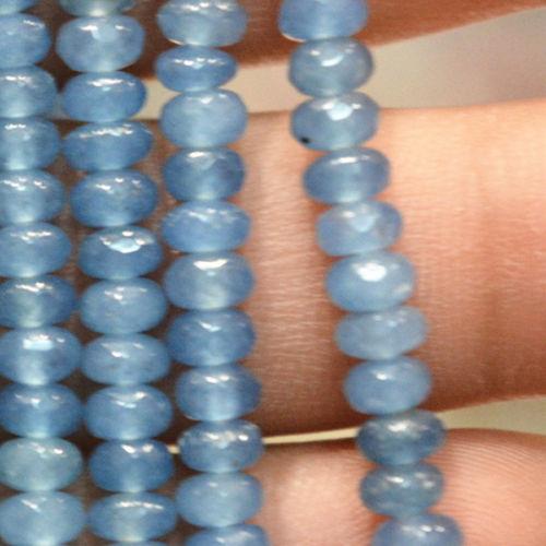 DIY semi-finished products excellent quality 5 strands 2x4 mm natural stone DARK Aquamarine Calcedonio loose spacers beads 15inc