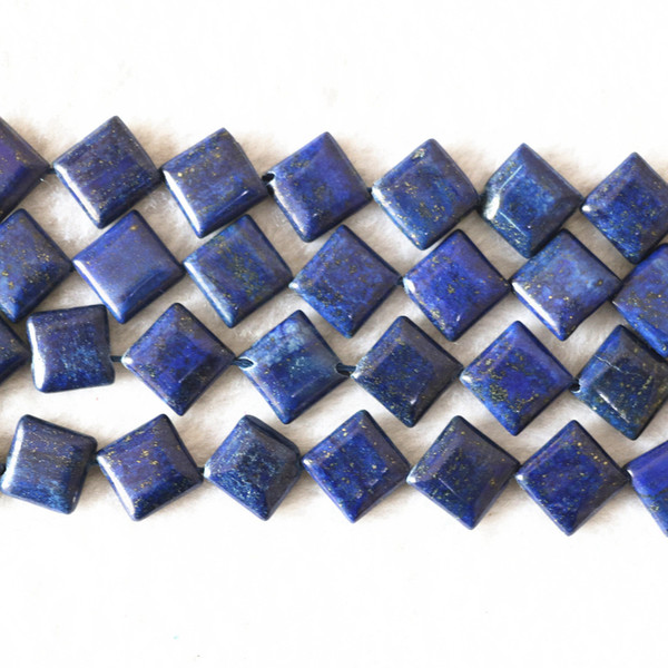 DIY semi-finished products excellent quality Natural Lapis lazuli stone 12mm Diagonal square loose Beads 15inches